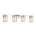 Justice Design Group Fusion Atlas 4 Light Polished Chrome Bath Bar Mercury Cylinder Flat Rim Shade