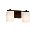 Fusion Bronx 2 Light Bath Bar Opal Square W Flat Rim Shade