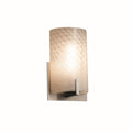 Justice Design Group Fusion Century 1 Light Brushed Nickel Ada Wall Sconce Weave Shade
