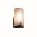 Justice Design Group Fusion Century 1 Light Dark Bronze Ada Wall Sconce Weave Shade