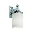 Justice Design Group Fusion Deco 1 Light Polished Chrome Wall Sconce Ribbon Cylinder Flat Rim Shade