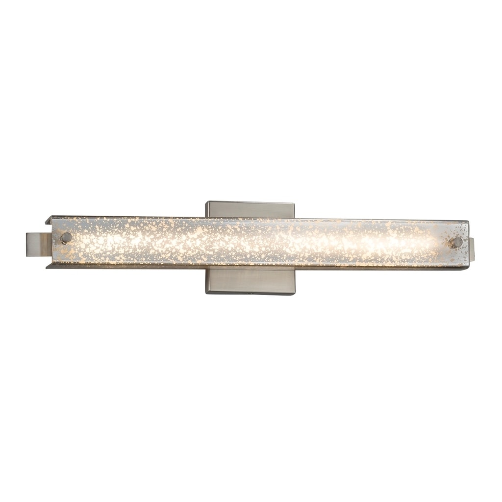 Justice Design Group Fusion Edge 23 Inch Brushed Nickel Ada Led Wall Bath Bar Mercury Shade