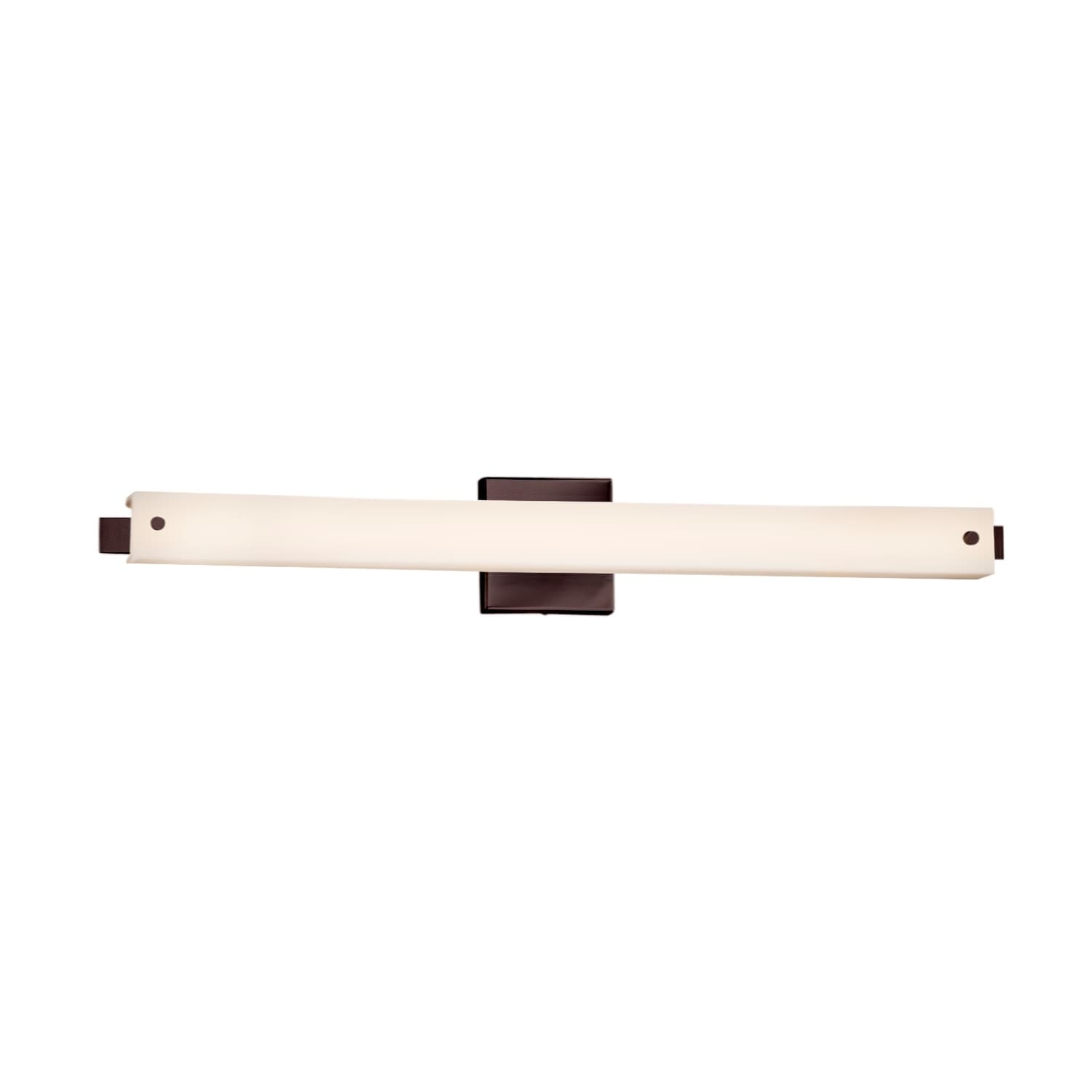 Justice Design Group Fusion Edge 31 Inch Dark Bronze Ada Led Wall Bath Bar Opal Shade