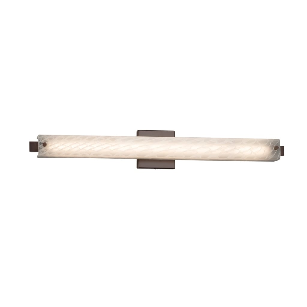Justice Design Group Fusion Edge 31 Inch Dark Bronze Ada Led Wall Bath Bar Weave Shade