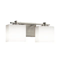 Justice Design Group Fusion Era 2 Light Brushed Nickel Bath Bar Opal Rectangle Shade Silver