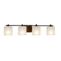 Justice Design Group Fusion Era 4 Light Dark Bronze Bath Bar Weave Oval Shade