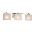 Justice Design Group Fusion Era 3 Light Polished Chrome Bath Bar Weave Rectangle Shade