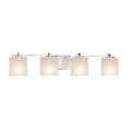Justice Design Group Fusion Era 4 Light Polished Chrome Bath Bar Weave Oval Shade
