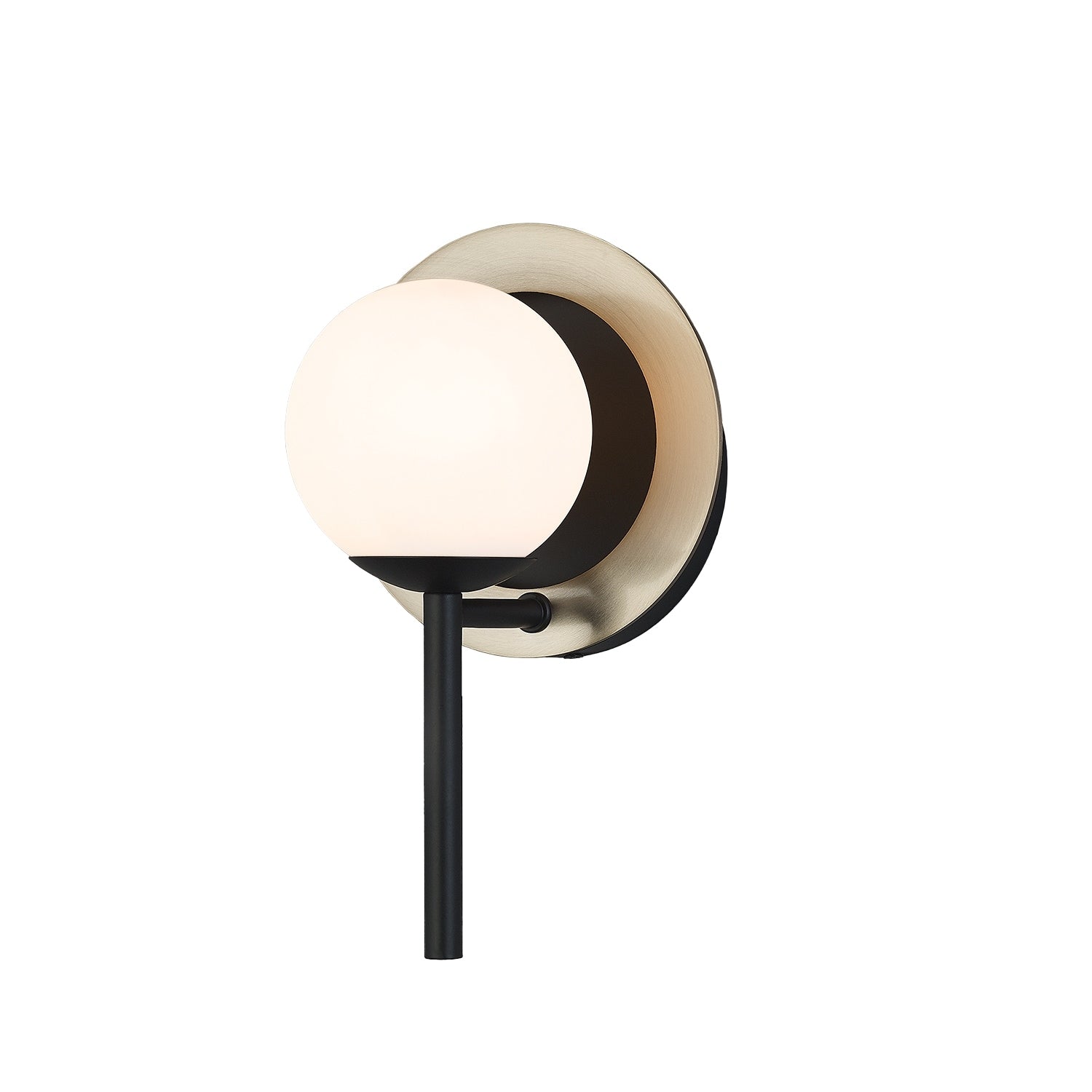 Justice Design Fusion Halo 1 Light Matte Black With Brass Ring Wall Sconce