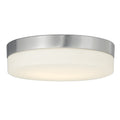 Justice Design Fusion Pixel 11 Inch Brushed Nickel Round Led Flush Mount With Opal Glass