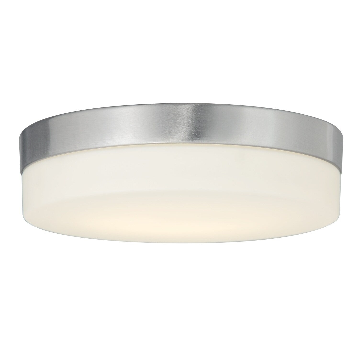 Justice Design Fusion Pixel 11 Inch Brushed Nickel Round Led Flush Mount With Opal Glass