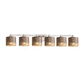 Justice Design Group Fusion Regency 6 Light Brushed Nickel Bath Bar Mercury Oval Shade Silver