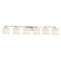 Justice Design Group Fusion Regency 6 Light Brushed Nickel Bath Bar Opal Oval Shade Silver