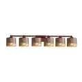 Justice Design Group Fusion Regency 6 Light Dark Bronze Bath Bar Mercury Oval Shade
