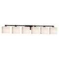 Justice Design Group Fusion Regency 6 Light Dark Bronze Bath Bar Opal Rectangle Shade
