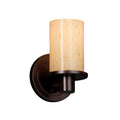 Justice Design Fusion Rondo Dark Bronze Wall Sconce Droplet Cylinder With Flat Rim Shade