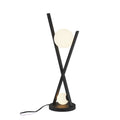 Justice Design Fusion Stix 2 Light Matte Black Portable Lamp With Opal Glass