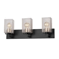 Justice Design Fusion Vice 3 Light Bath Bar With Seeded Glass Shade