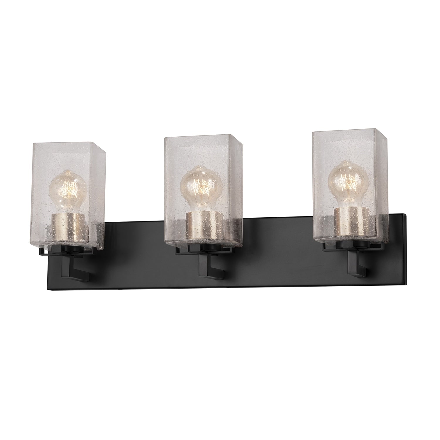 Justice Design Fusion Vice 3 Light Bath Bar With Seeded Glass Shade