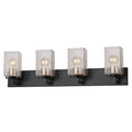 Justice Design Fusion Vice 4 Light Bath Bar With Seeded Glass Shade