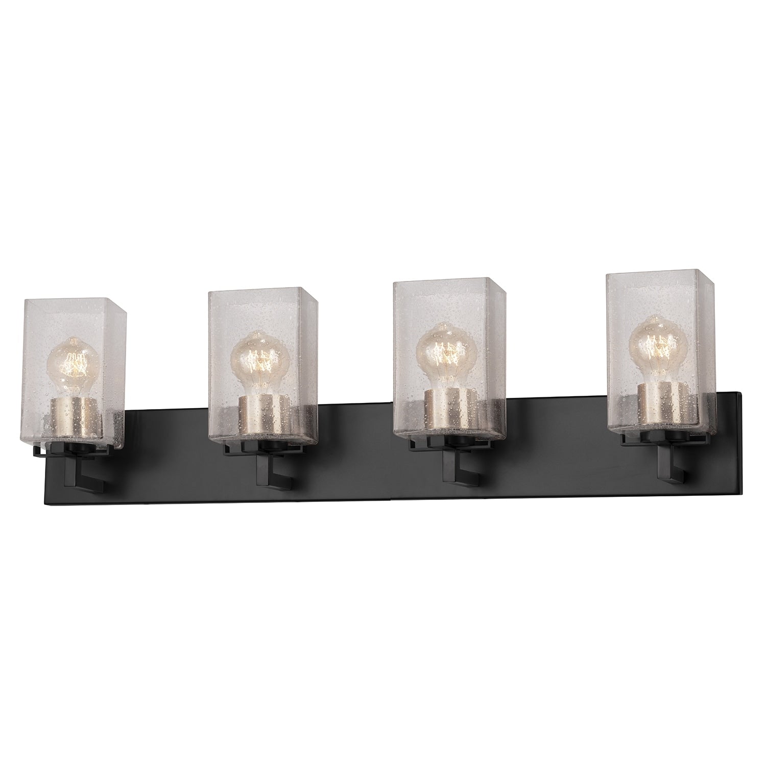 Justice Design Fusion Vice 4 Light Bath Bar With Seeded Glass Shade