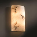 Justice Design Group Lumenaria 2 Light Ada Wall Sconce Faux Alabaster Large Cylinder Shade