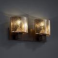 Justice Design Group Fusion Modular 2 Light Dark Bronze Bath Bar Mercury Oval Shade