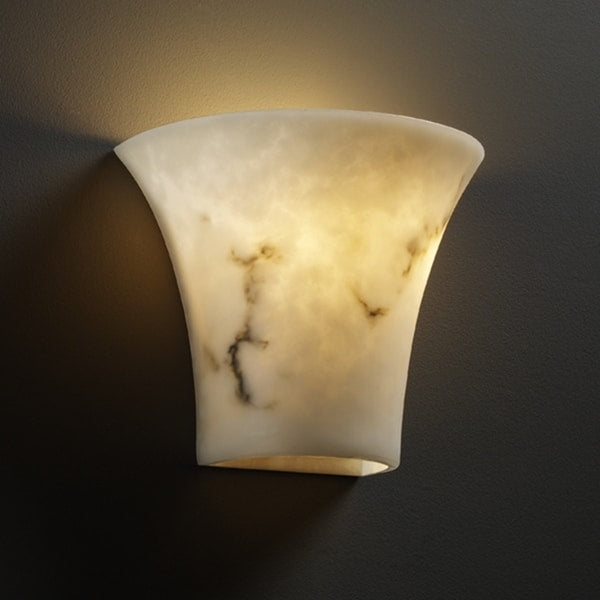 Copper Grove Nierembergia Wall Sconce With Alabster Shade
