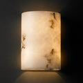 Justice Design Group Lumenaria 2 Light Ada Wall Sconce Faux Alabaster Small Cylinder Shade