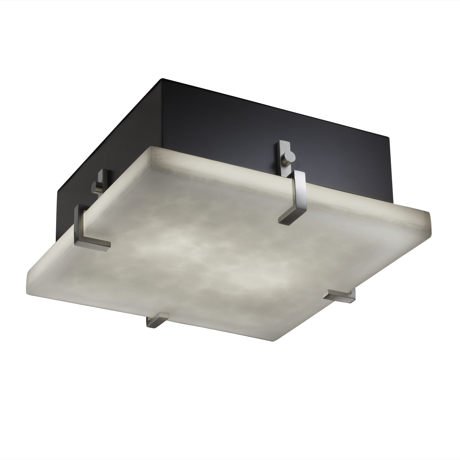 Justice Design Group Clouds Clips 2 Light Brushed Nickel Flush Mount