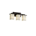 Justice Design Group Fusion Montana 3 Light Dark Bronze Bath Bar Ribbon Square Flat Rim Shade