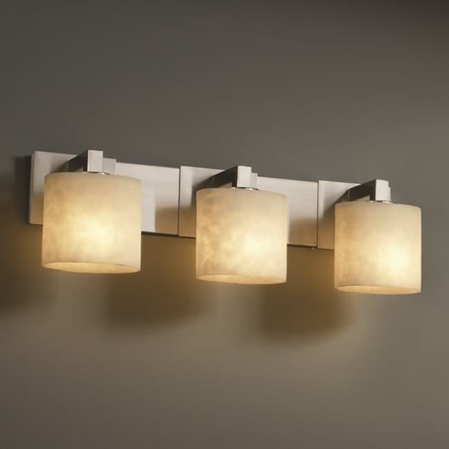 Justice Design Group Clouds Modular 3 Light Brushed Nickel Bath Bar Clouds Oval Shade