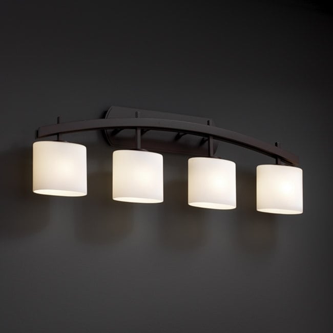 Justice Design Group Fusion Archway 4 Light Dark Bronze Bath Bar Opal Oval Shade