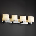 Justice Design Group Fusion Modular 4 Light Polished Chrome Bath Bar Opal Oval Shade