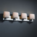 Justice Design Group Limoges Modular 4 Light Polished Chrome Bath Bar Pleats Oval Shade