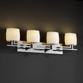 Justice Design Group Limoges Aero 4 Light Polished Chrome Bath Bar Waves Oval Shade