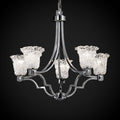 Justice Design Group Veneto Luce Argyle 5 Light Polished Chrome Chandelier Lace Round Flared Shade