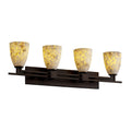 Justice Design Group Alabaster Rocks Aero 4 Light Dark Bronze Bath Bar Tapered Cylinder Shade