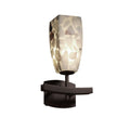 Justice Design Group Alabaster Rocks Archway Bronze Wall Sconce Tall Tapered Square Shade