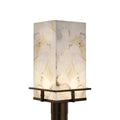 Justice Design Group Alabaster Rocks Avalon 1 Light Dark Bronze Led Outdoor Post Light Shaved Alabaster Rocks Shade