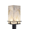 Justice Design Group Alabaster Rocks Avalon 1 Light Matte Black Led Outdoor Post Light Shaved Alabaster Rocks Shade