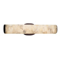 Justice Design Group Alabaster Rocks Eliptical 20 Inch Led Dark Bronze Ada Wall Bath Light Off White Shade