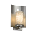 Justice Design Group Alabaster Rocks Embark 1 Light Brushed Nickel Outdoor Wall Sconce Cylinder Flat Rim Shade