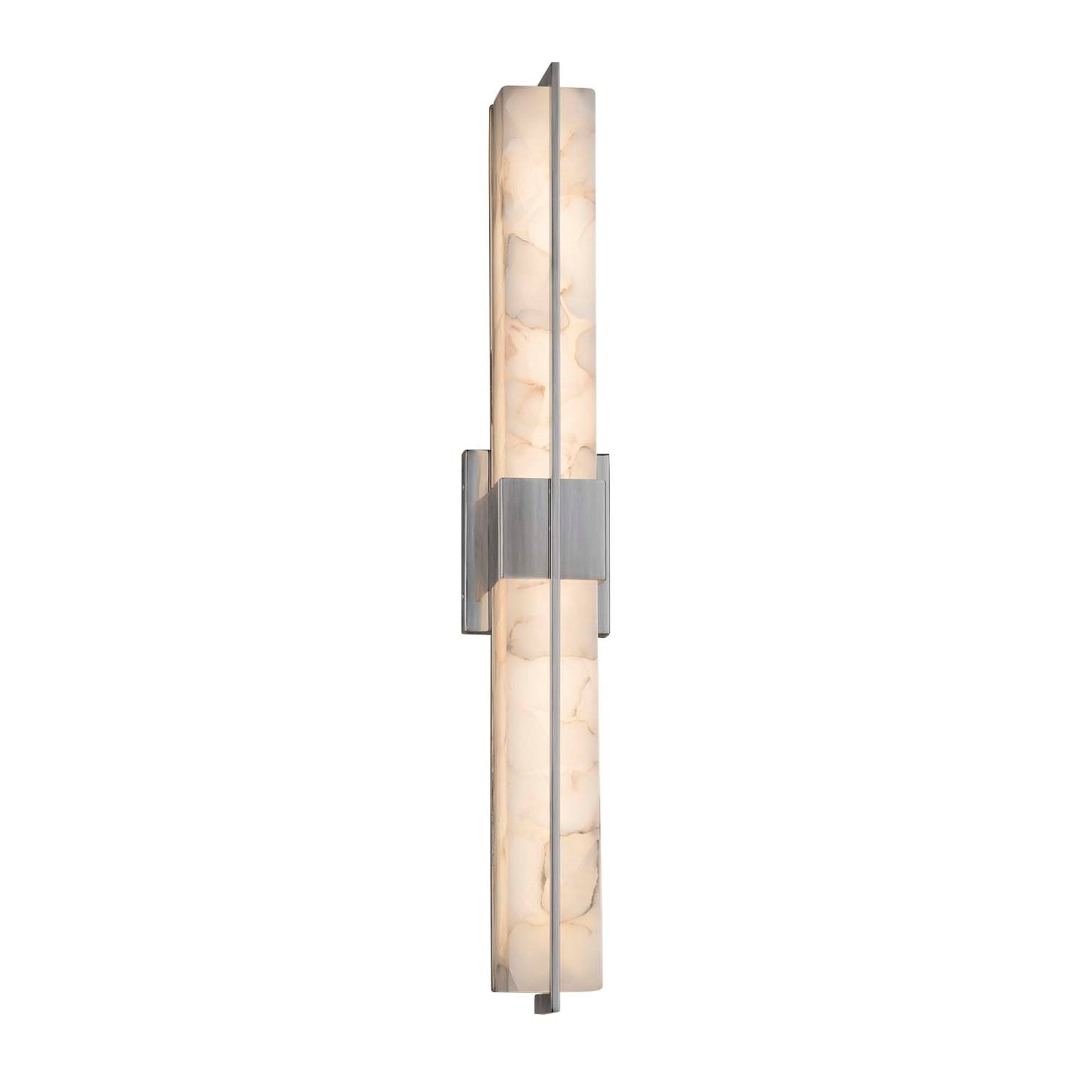 Justice Design Group Alabaster Rocks Era Brushed Nickel 30 Inch Led Linear Wall Bath Light Alabaster Rocks Shade
