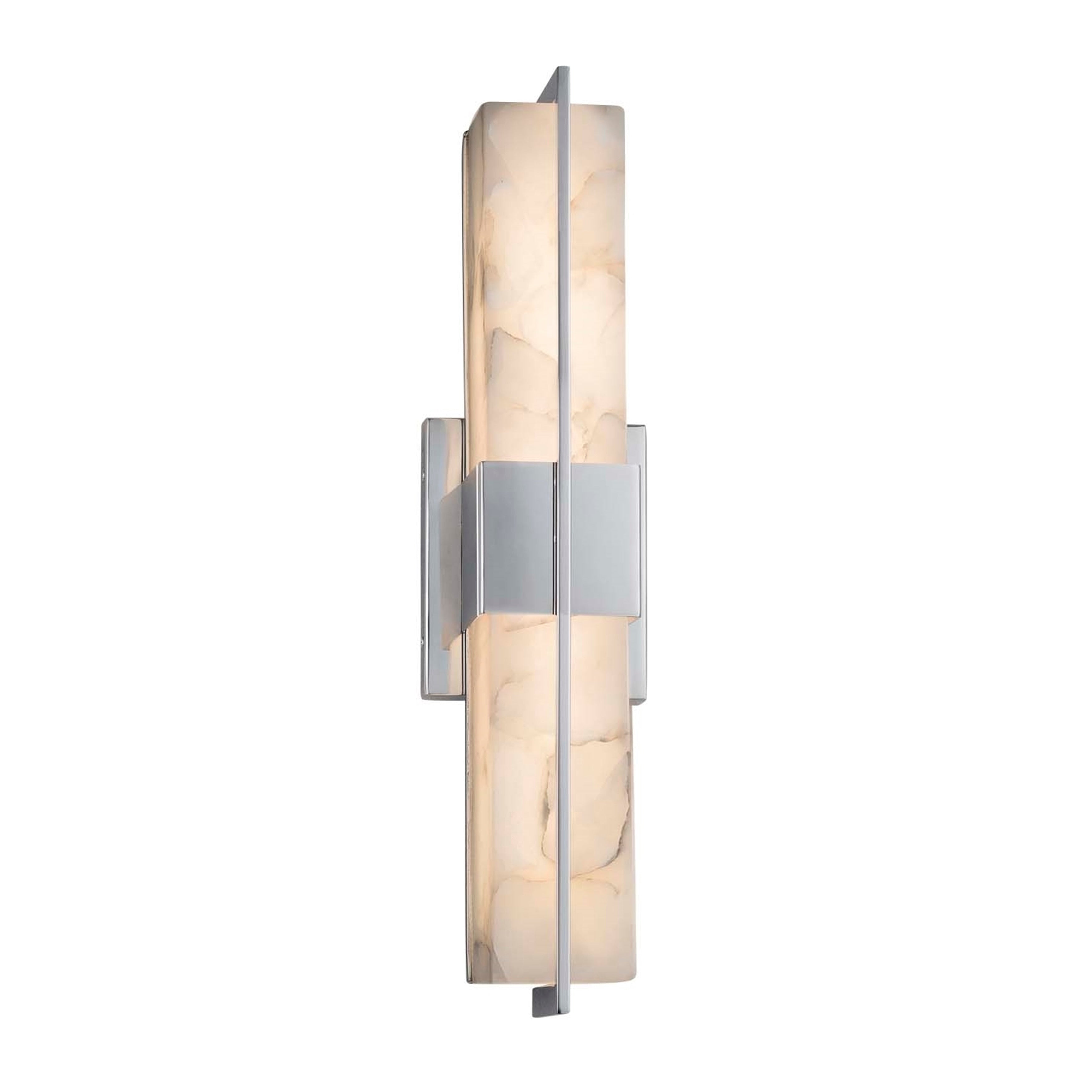 Justice Design Group Alabaster Rocks Era Polished Chrome 20 Inch Led Linear Wall Bath Light Alabaster Rocks Shade