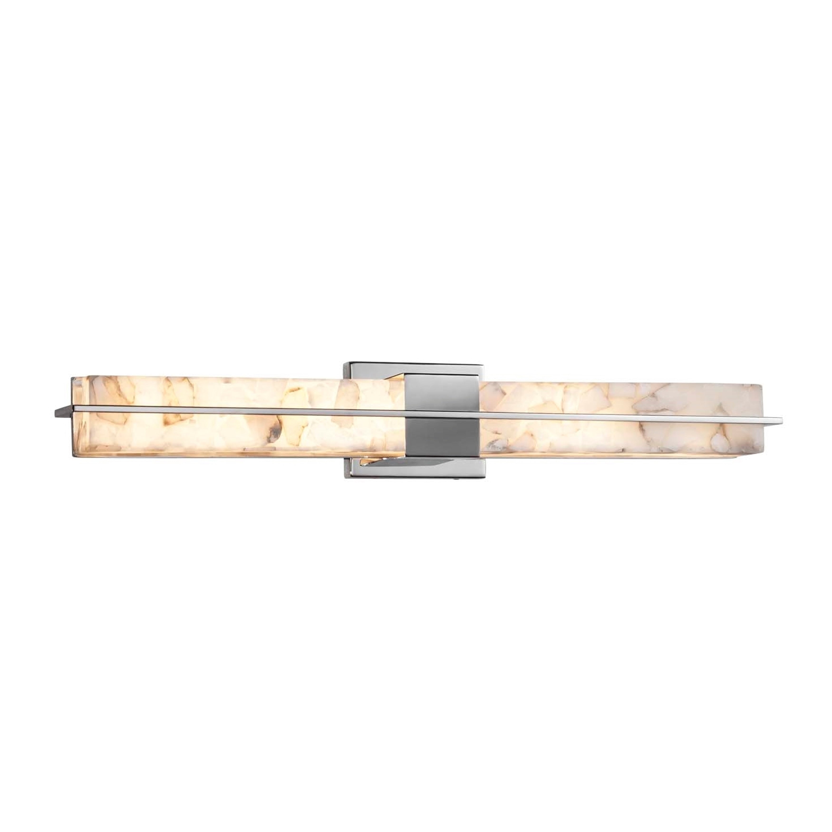 Justice Design Group Alabaster Rocks Era Polished Chrome 30 Inch Led Linear Wall Bath Light Alabaster Rocks Shade