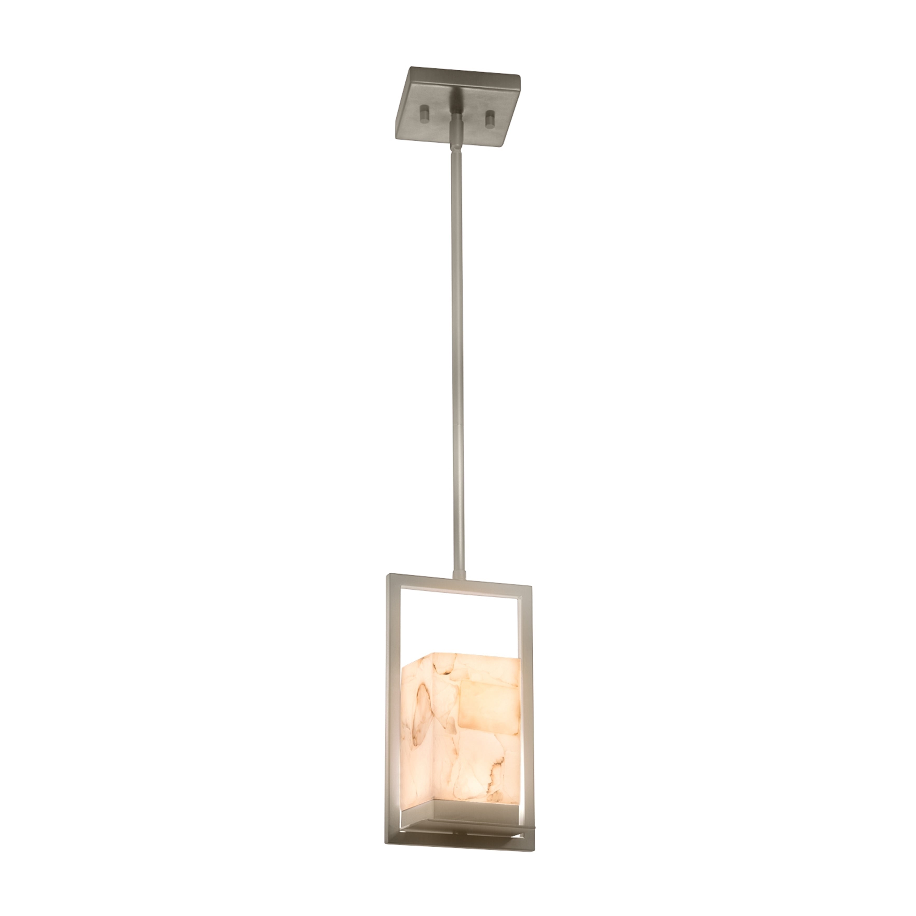 Justice Design Group Alabaster Rocks Laguna 1 Light Brushed Nickel Led Outdoor Pendant Alabaster Rocks Shade