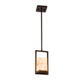 Justice Design Group Alabaster Rocks Laguna 1 Light Dark Bronze Led Outdoor Mini Pendant Alabaster Rocks Shade