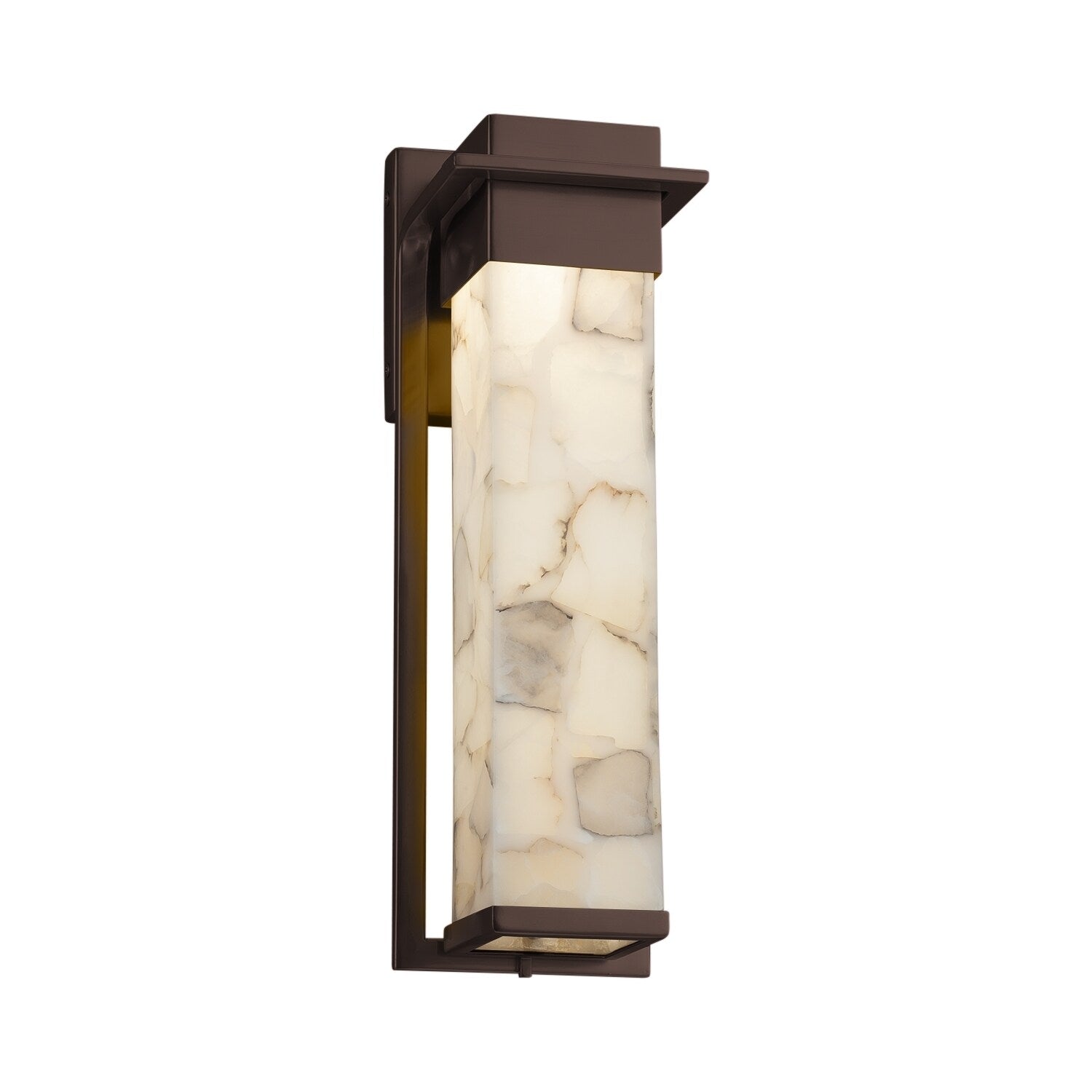 Justice Design Group Alabaster Rocks Pacific Dark Bronze Large Outdoor Led Wall Sconce