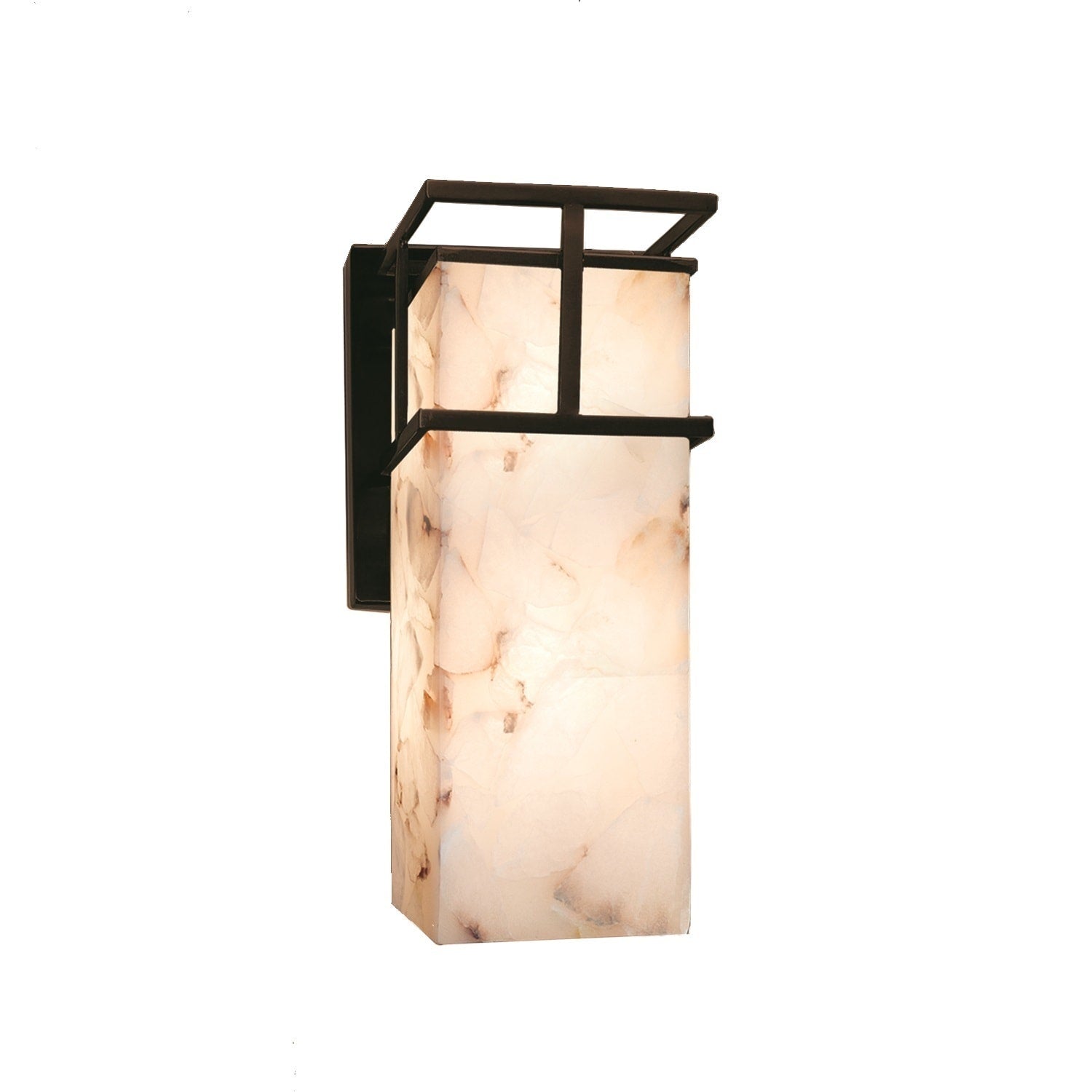 Justice Design Group Alabaster Rocks Structure 1 Light Dark Bronze Outdoor Wall Sconce